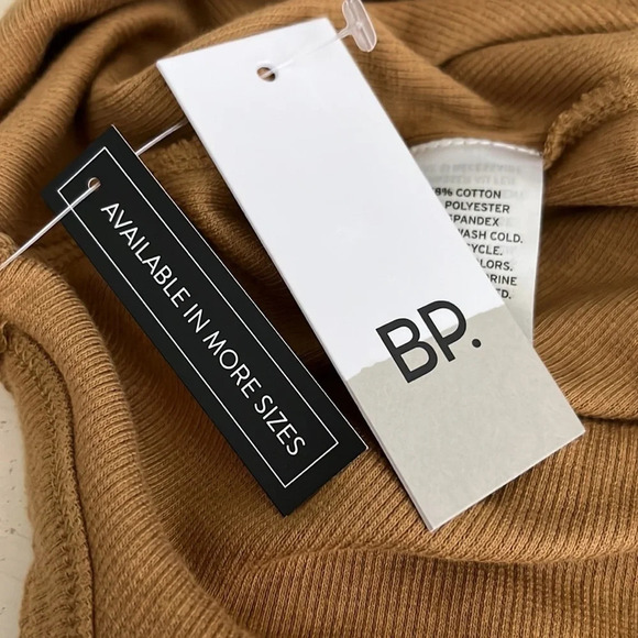 BP. Square Neck Tank Style Ribbed Bodysuit in Camel - NEW - Size XS - Picture 6 of 6